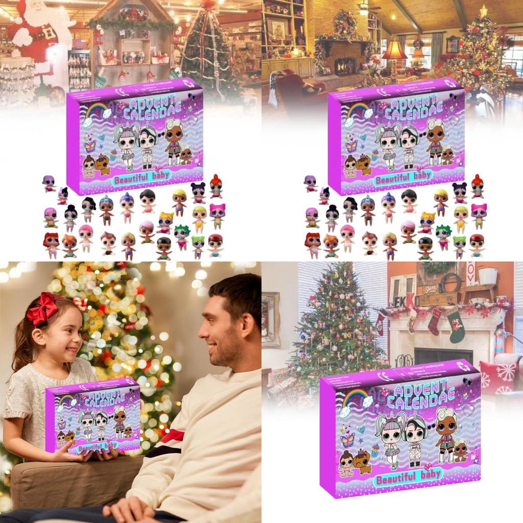 Nuovo Calendario dell'Avvento Festivo di Natale a Countdown di 24 Giorni, Scatola Cieca, Regalo per Bambini