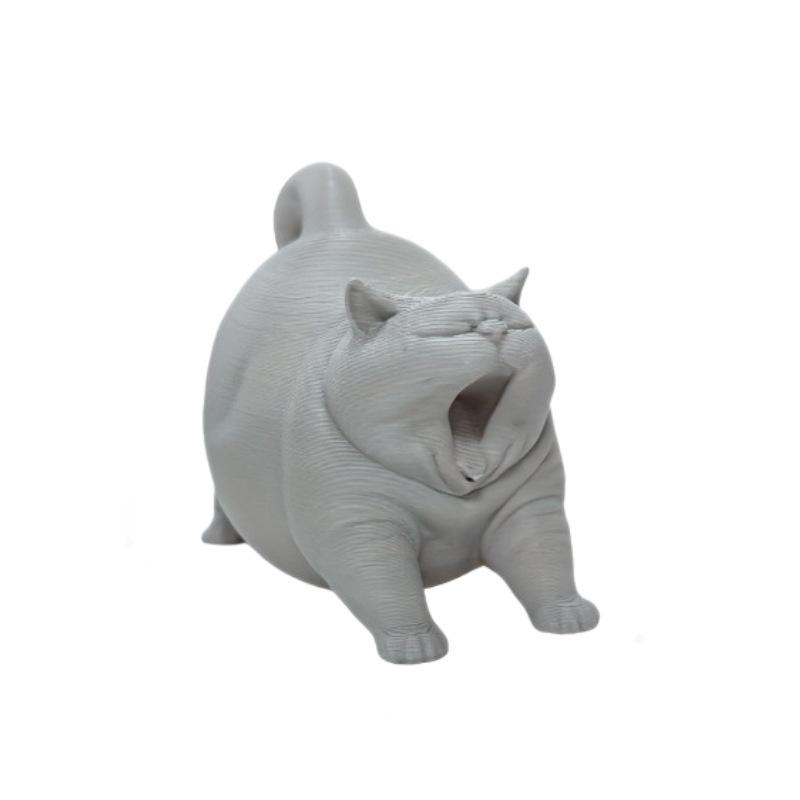 Yawning Cat 3D Figurine - Cute & Trendy Ornament