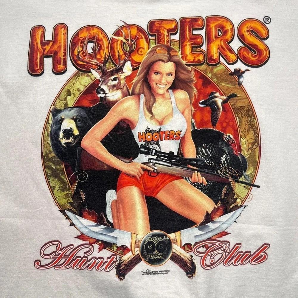 Hooters Band Hunt Club короткий рукав белый цвет классическая футболка KV37054 Унисекс футболка XL