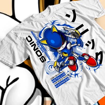 Koszulka Sonic Metal The Hedgehog Koszulka Bohaterowie Sonic Heroes Vintage Koszulka na Prezent