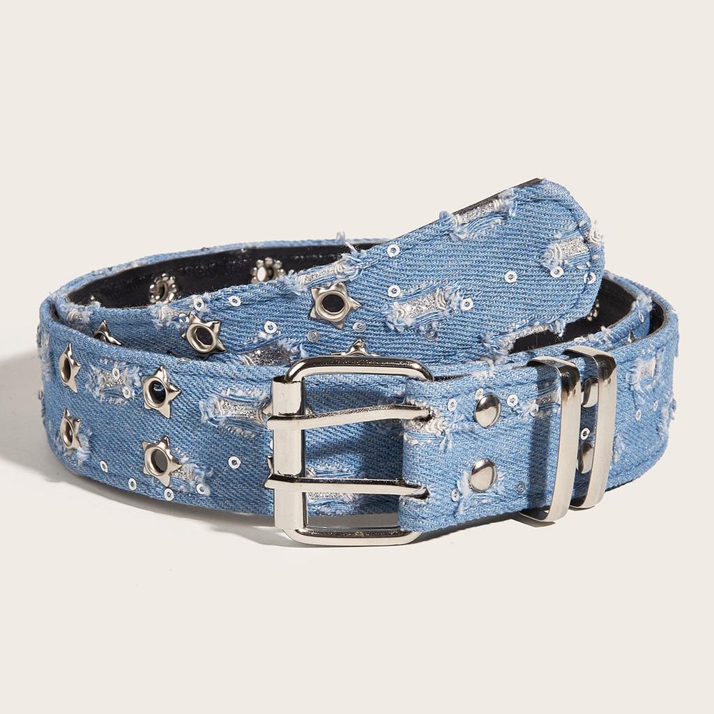 Fashionable Studded Belt Punk Waistband for Fashionable Women and Lady Girls Decorative Sah Waist Decoration Gift