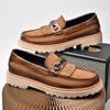 Leather Shoes Man Casual Loafers Luxury Design Slip on Male Dress Shoes Leisure Style Big Size Outdoor Wear-resistant Sole