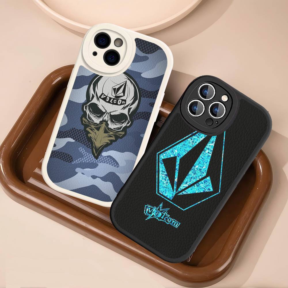 Well-known Skateboard V-VOLCOMs Brand Phone Cover For IPhone 11 12 13 14 15 16 Pro Max Mini Plus Soft Leather Case