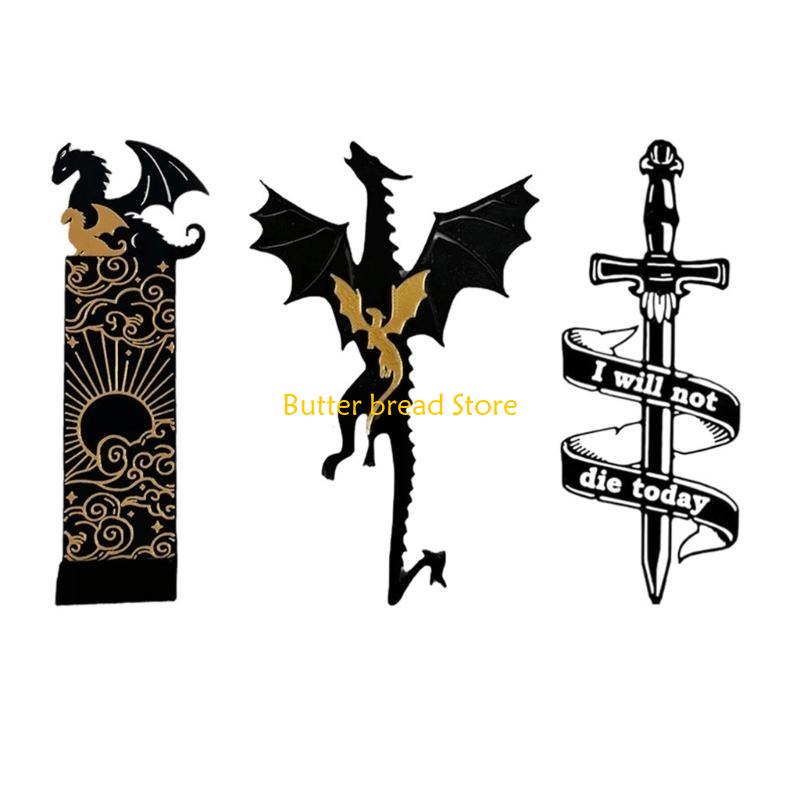W89C Dragon Bookmarks Clouds Bookmarks Double-Sided Book Markers Bookshelf Decoration for Book Lovers Reading Enthusiast