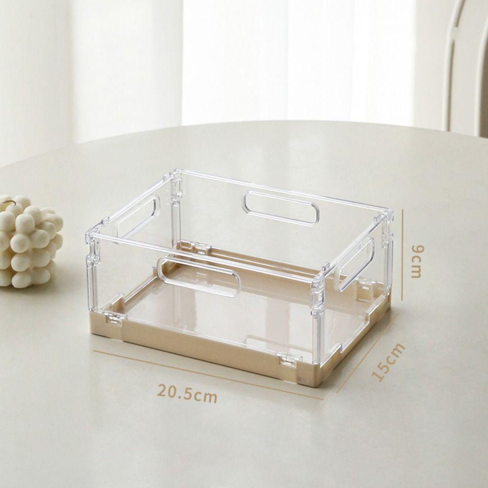 Creative Mini Plastic Baskets Foldable Plastic Collapsible Storage Box Portable Handles Folding Storage Basket Bathroom