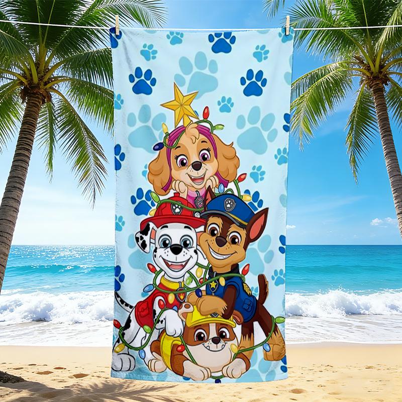 1Pc Paw Patrol Christmas Adventure Beach Towel Quick Dry Multiuse For Beach Pool Gym Yoga Home Travel Christmas Halloween Xmas Gift S1353