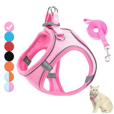 Set di imbracature e guinzagli riflettenti per gatti, imbracature e guinzagli regolabili per animali domestici, per gatti, cani di piccola taglia, carlini, chihuahua, accessori per gatti