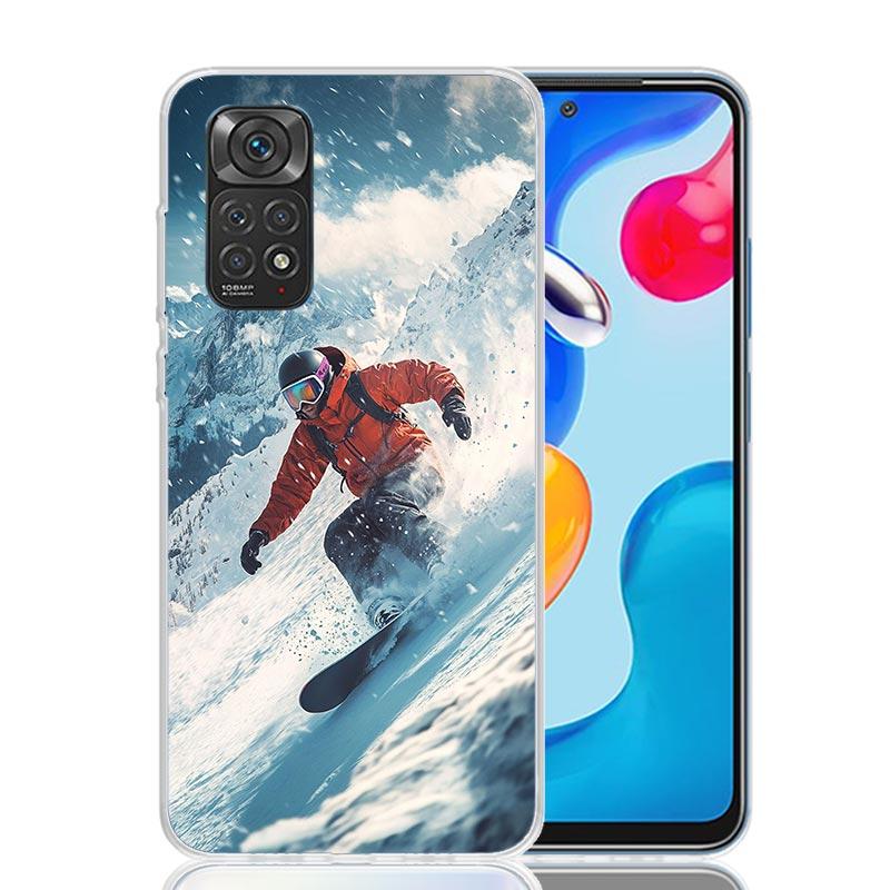 Adventure Snowboarding Extreme Phone Case For Xiaomi Redmi Note 15 14 13 12S 12 Pro Plus 11S 11E 11 11T 10S 10 Art Soft Pattern