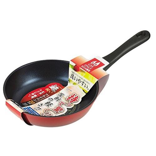 Pearl Metal Lightweight Frying Pan, 20cm, for Gas Stoves Only, with a Triple-Layer Diamond Coating, Ultra-Lightweight, HB-2686, Red