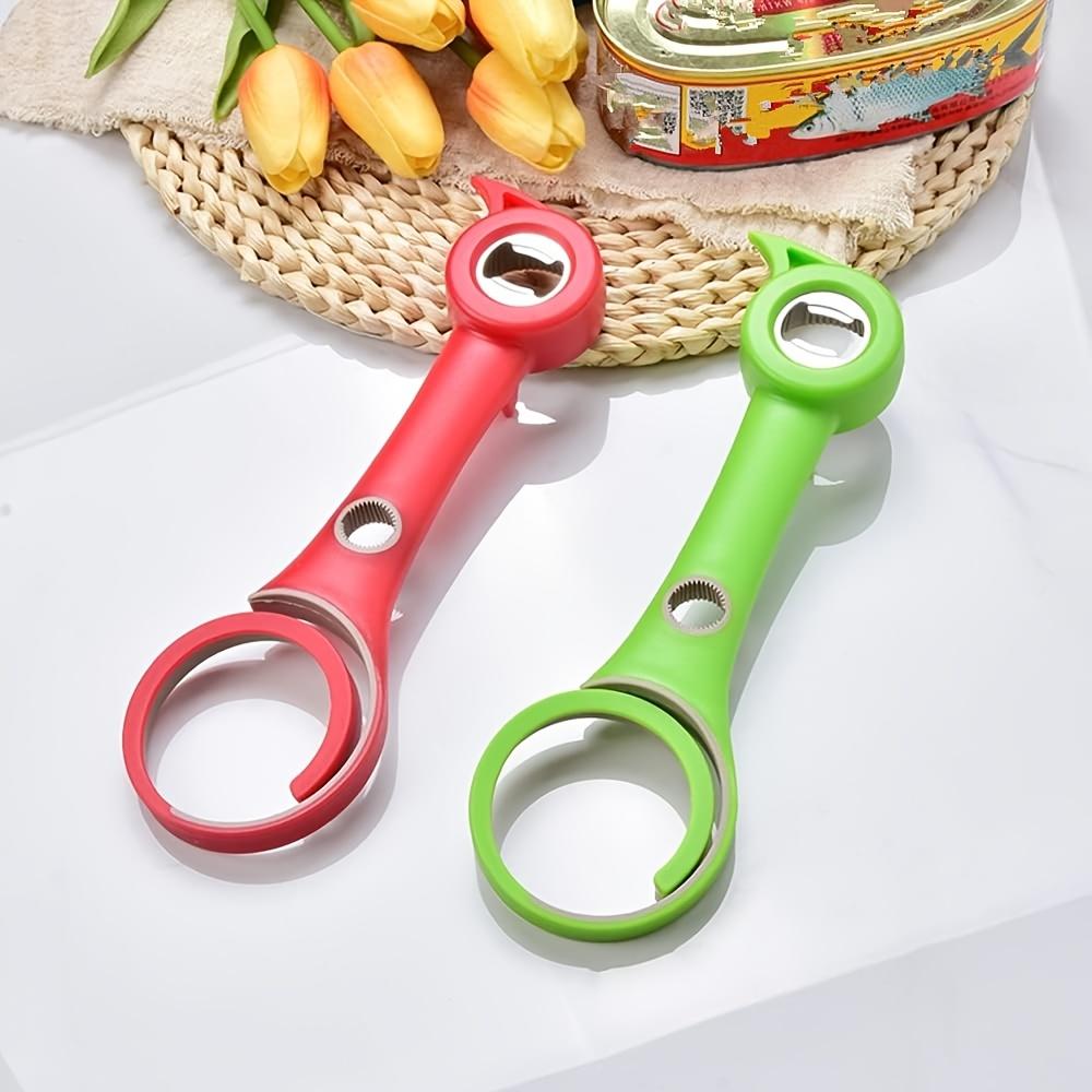 Instrument de bucătărie multifuncțional 6 în 1 Deschizător de sticle pentru borcane din plastic Lamă din oțel inoxidabil Capac spiralat Twister Înlăturare capac de bere și sodă