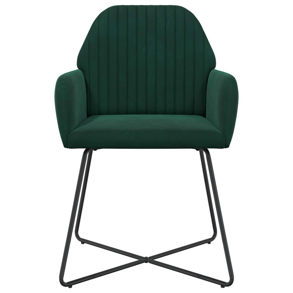 Dining Chairs 2 pcs Velvet Dark Green 55 x 50 x 84 cm
