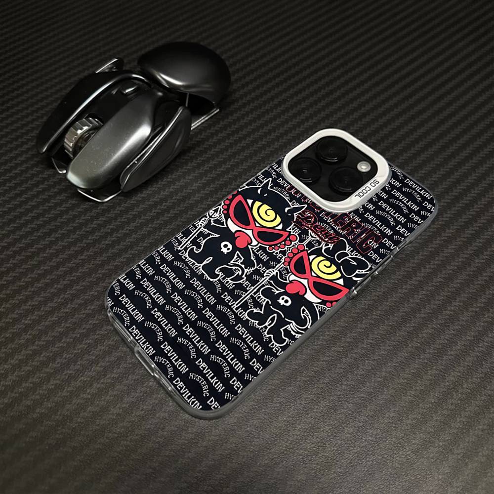 Japan Fashion H-Hysteric M-Mini For iPhone 17 16 15 14 13 12 11 Pro Max Plus Matte Color Back Phone Cover