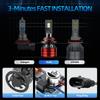 9005 9006 LED Headlights High Low Beam 24000LM 6000K White Bright 3570 CSP Chip Turbo Fan  Auto HeadLamps