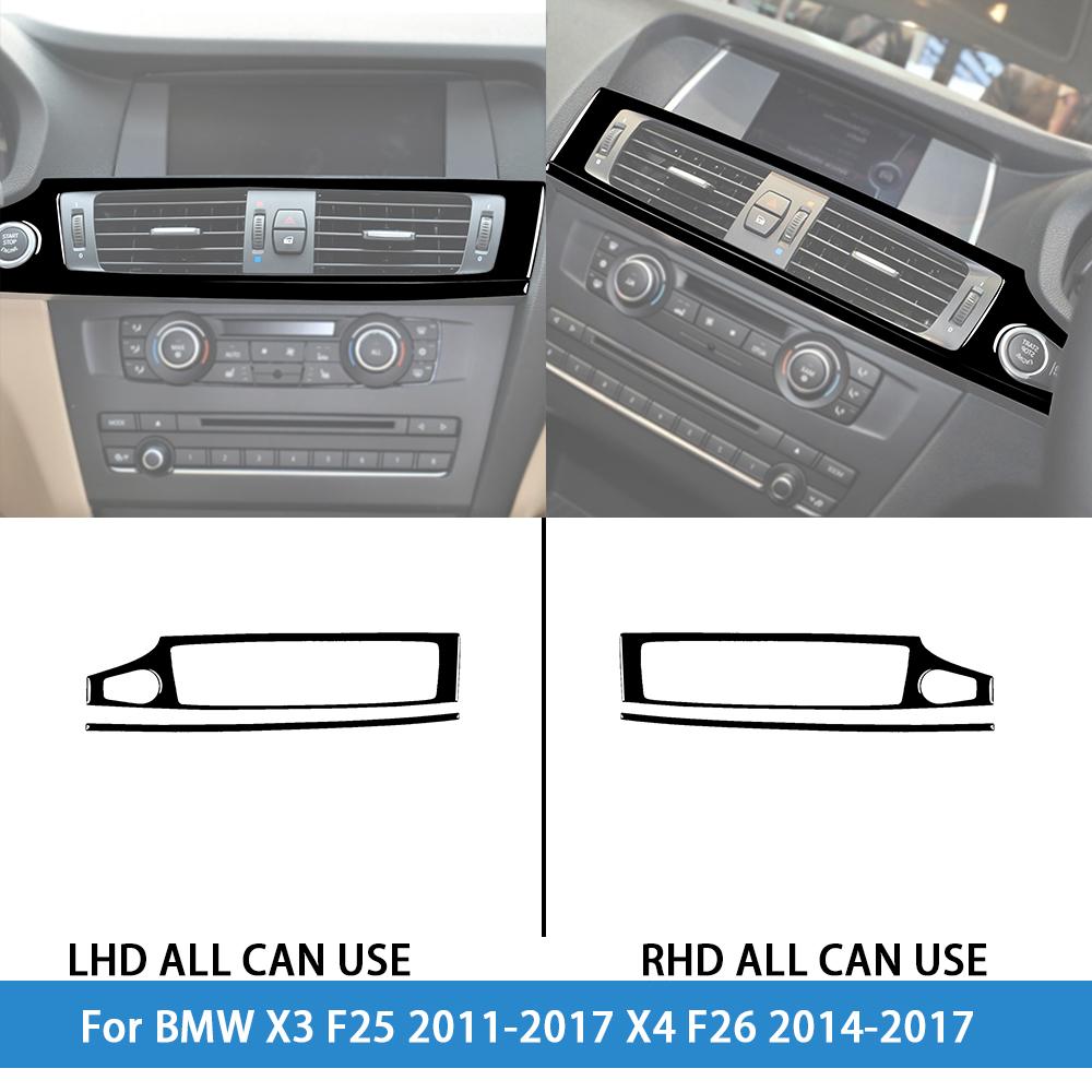For BMW X3 F25 2011-2017 X4 F26 2014-2017Car Accessories Piano Black Interior Air Vent Taillight Console Trim Modified Sticker