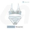 French Coquette Lace Thin Cup Wireless Bra, Girly Push Up Comfort Small Bust Women Bra