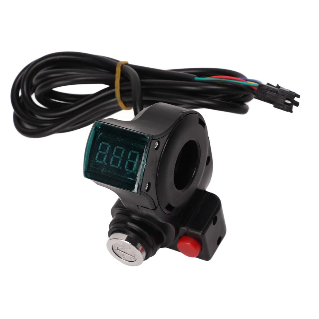 Electric Bike Twist Throttle ABS with Green Screen Lock Keys Electric Bike Throttle Grip For