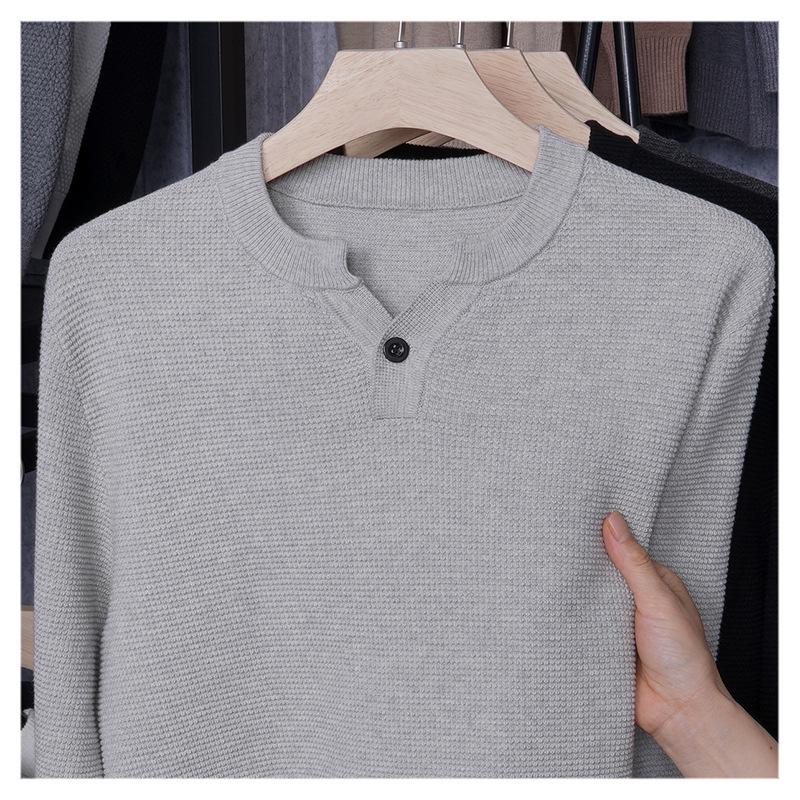 

Men s Pineapple Texture Knitwear: Solid, Versatile, Button-Up, Fashionable, Long-Sleeved Sweater for Autumn and Winter L