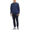Gestrickter Stoff Sport Dick Gefüttert Mit Fleece Thermischer Rundhals Pullover Sweatshirt Winter Herren Blau 916609-410