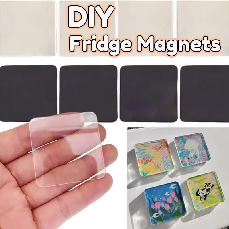 Handmade Magnetic Refrigerator Sticker Material Package Creative DIY Acrylic Fridge Magnets Souvenir Gift