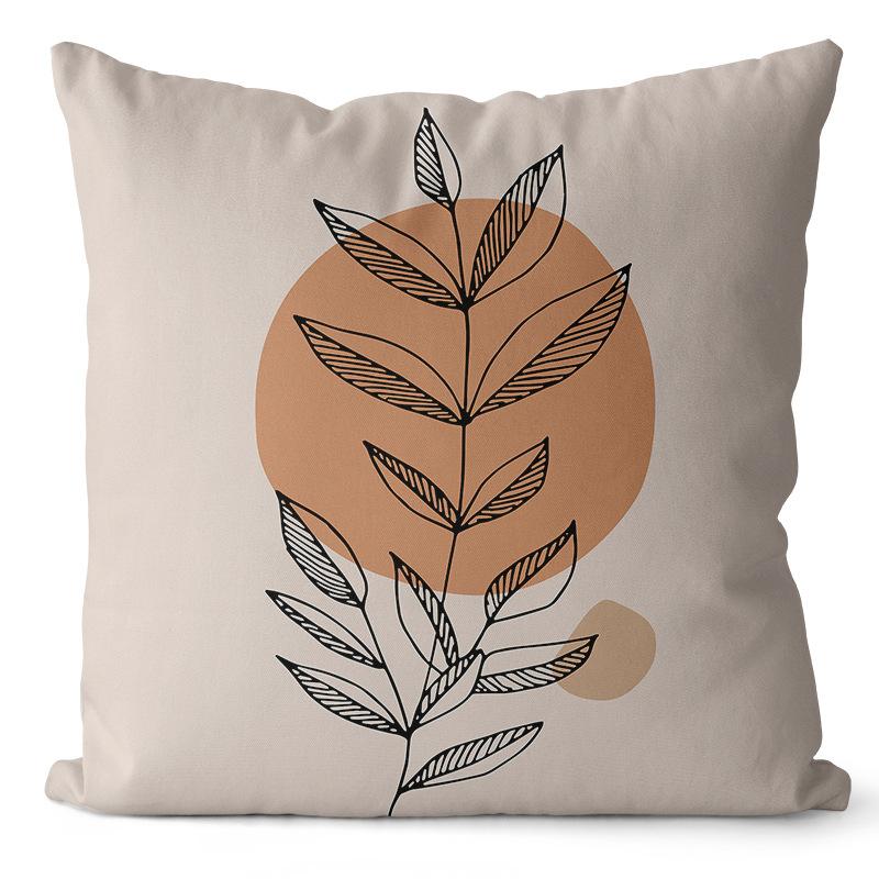 Cream Printed Throw Pillow Cover Earthy Nordic Abstract Cushion Sofa Car Office Cushion Cover