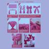 6Pcs Giant Bow DIY Decor Kit for Valentine's Day Hanging Wall Door Window Decorations Easy To Assemble Bow Wall Backdrop for Party Photo