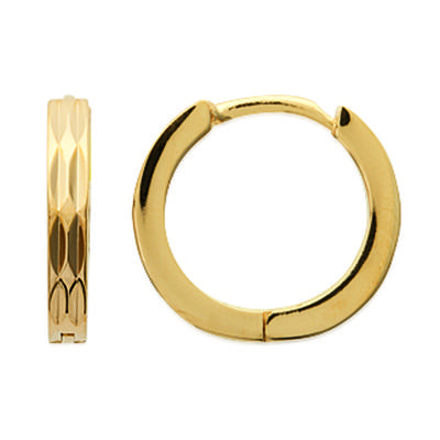 [M7253] - Gold Plated Hoop Earrings 'Choréographie' - 16 Mm 2 Mm