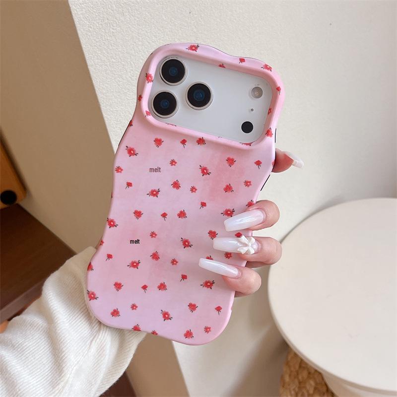 

Pink Floral Bunny iPhone 16 Pro Max/Apple 17 Case with 13/14 Film Two-in-One. 16