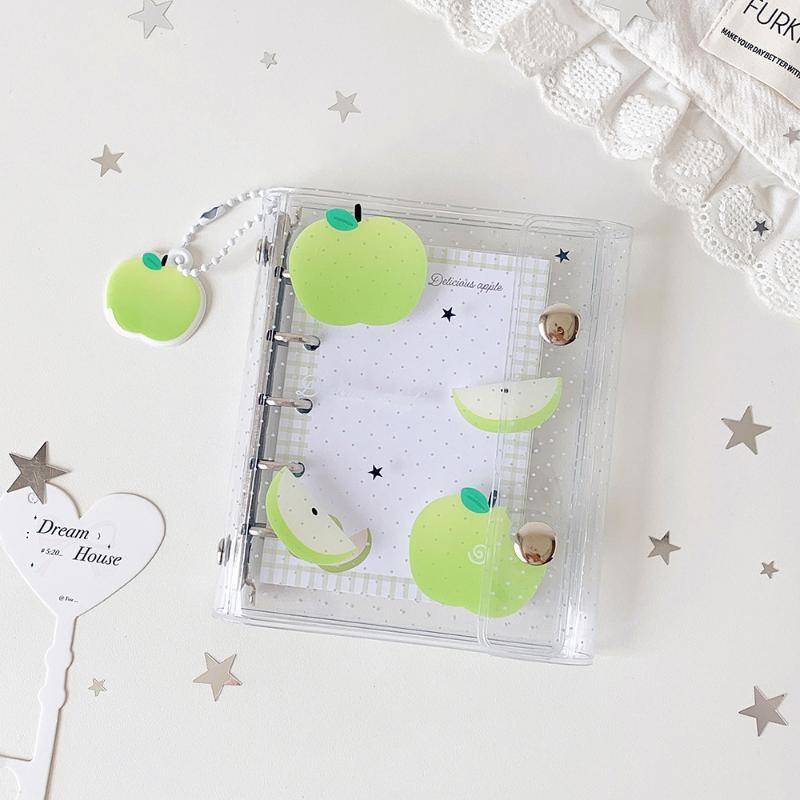 Colorful Transparent Binder Loose Cover Journal Sketchbook Office Supplies Accessories