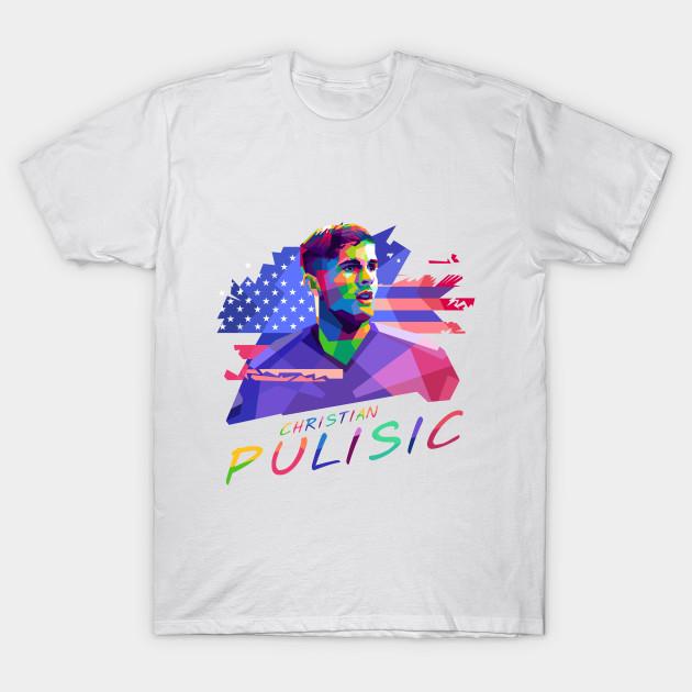 Men Black Print T-shirt Christian Pulisic Wpap No-Cut Transfer Paper Print Cotton Tshirt XL белый