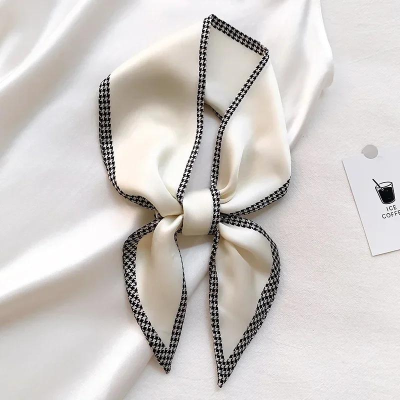 Fashion Print Hair Ribbon Scarf Women Neck Tie Bag Scarfs Satin Silk Skinny Headscarves Ladies Foulard Floral Bands 2026 New