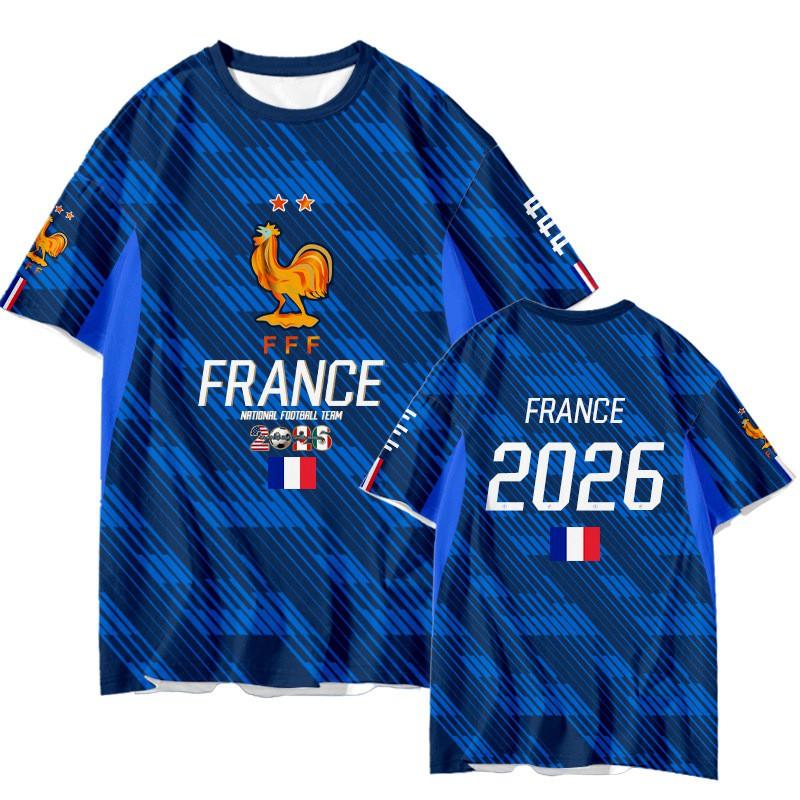 Maglia Fan Nazionale Francese Mbappe T-shirt Sportiva Unisex Manica Corta Asciugatura Rapida