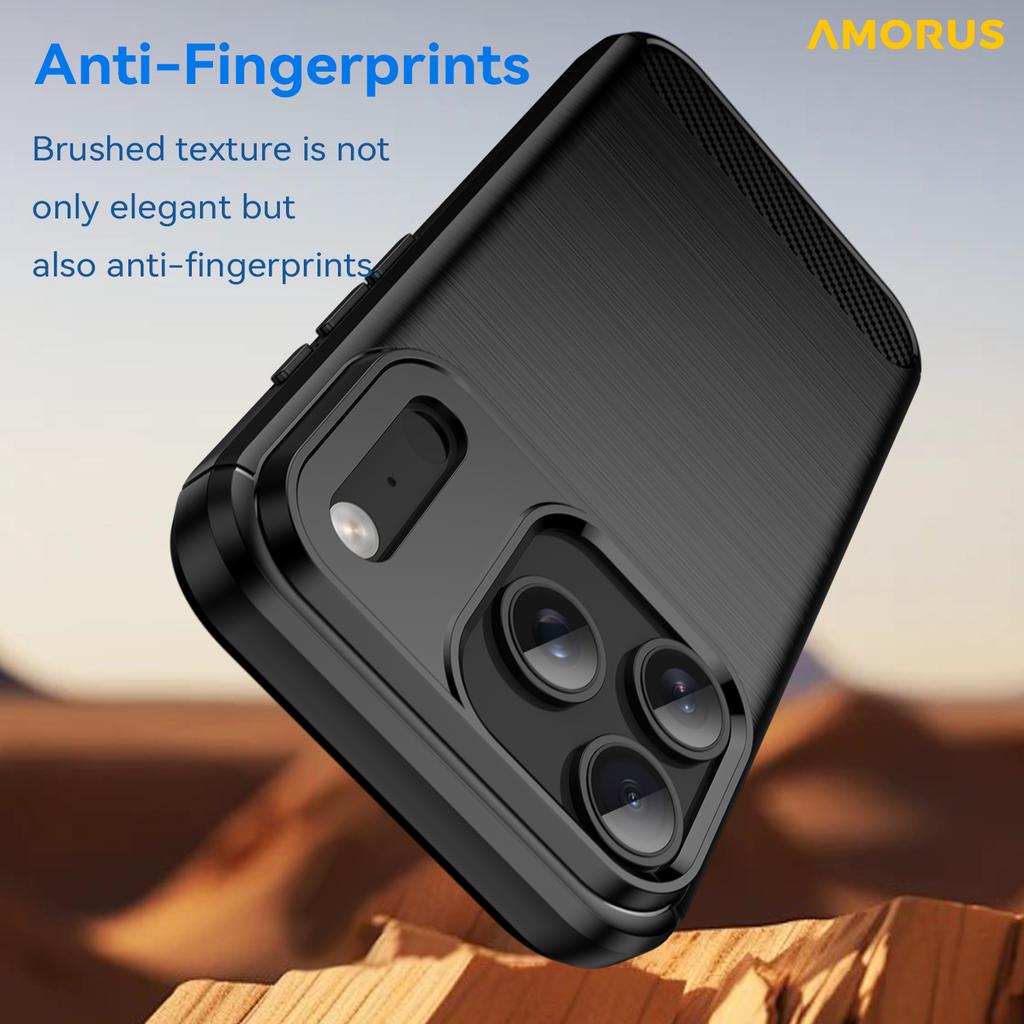 For iPhone 17 Pro Case Carbon Fiber Texture Brushed Protective Phone Cover