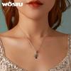 WOSTU real 925 Sterling Silver Guardian Angel Charm Flower Pendant Bow Stopper Beads Fit Bracelet Necklace Pendant Party Jewelry