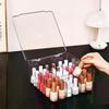Transparent Nail Polish Storage Box-flip Top Type, Suitable For Lipstick, Perfume, Essence, 9-cell Large Capacity Jewelry Box