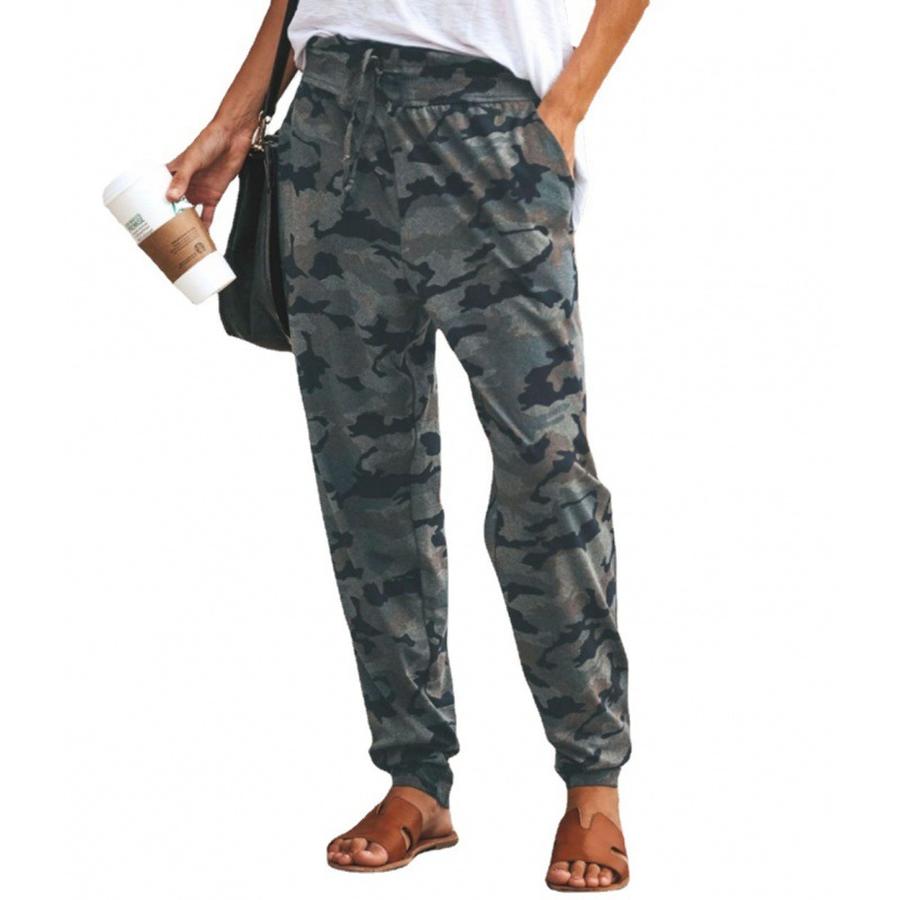 Spring/Autumn New Style Women's Pants Slim Fit Sexy Strap Camouflage Print Casual Pants