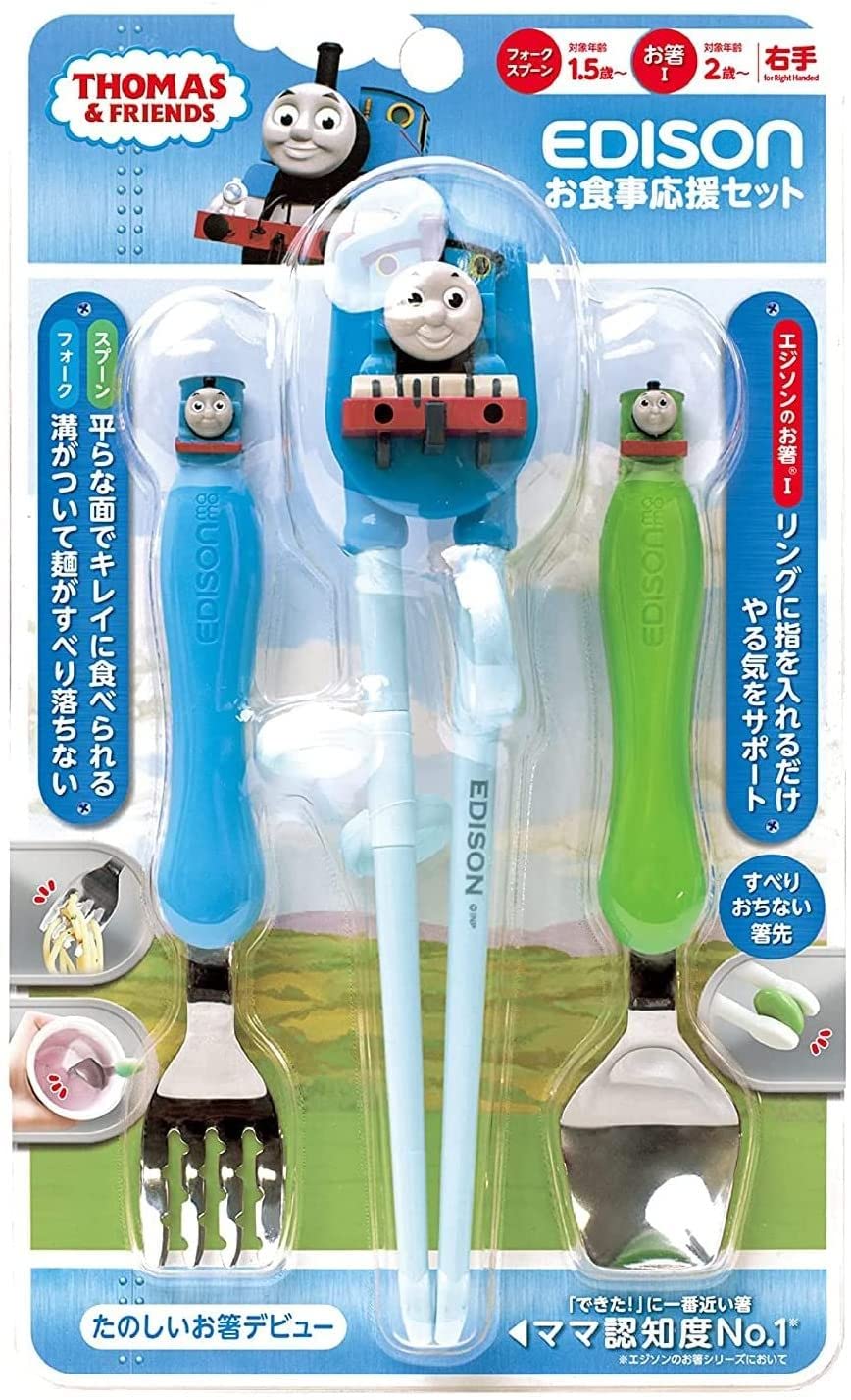 

EDISONmama Набор ложек для еды от 1 года и старше Паровозик Томас (Эдисон Мама) Палочки для еды, вилка, 1,5 /
