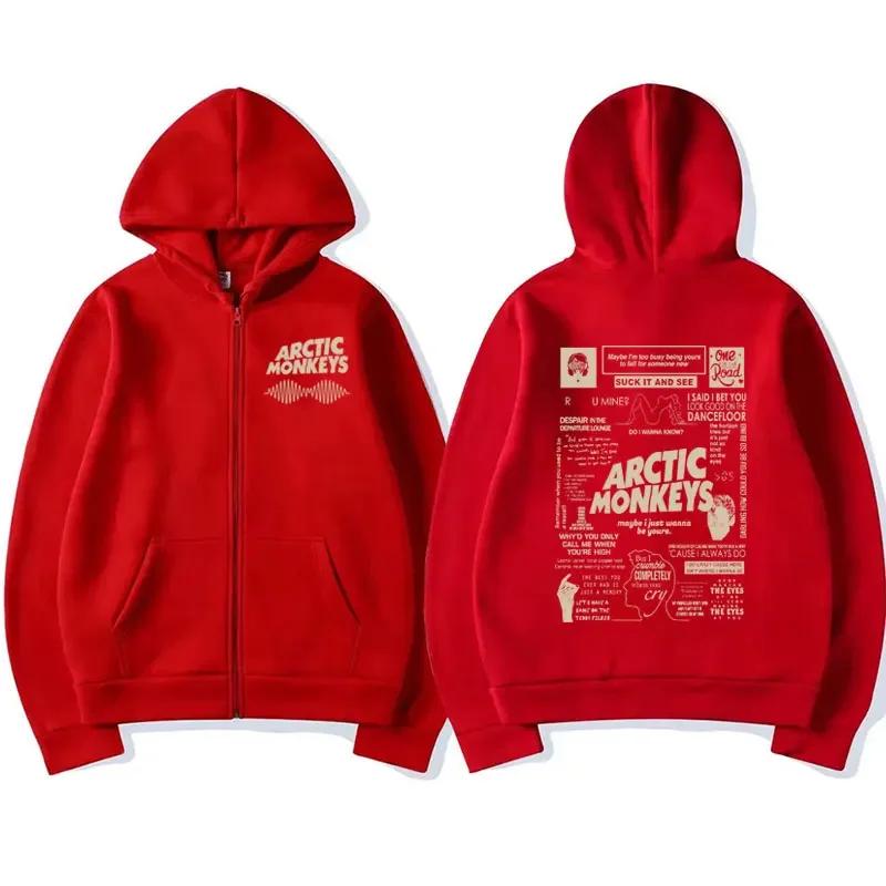 Rock Band Arctic Monkeys Music Tour Zipper Hoodies Men Women's Hip Hop Oversized Sweatshirts Long Sleeve Zip Up Jackets Hoodie