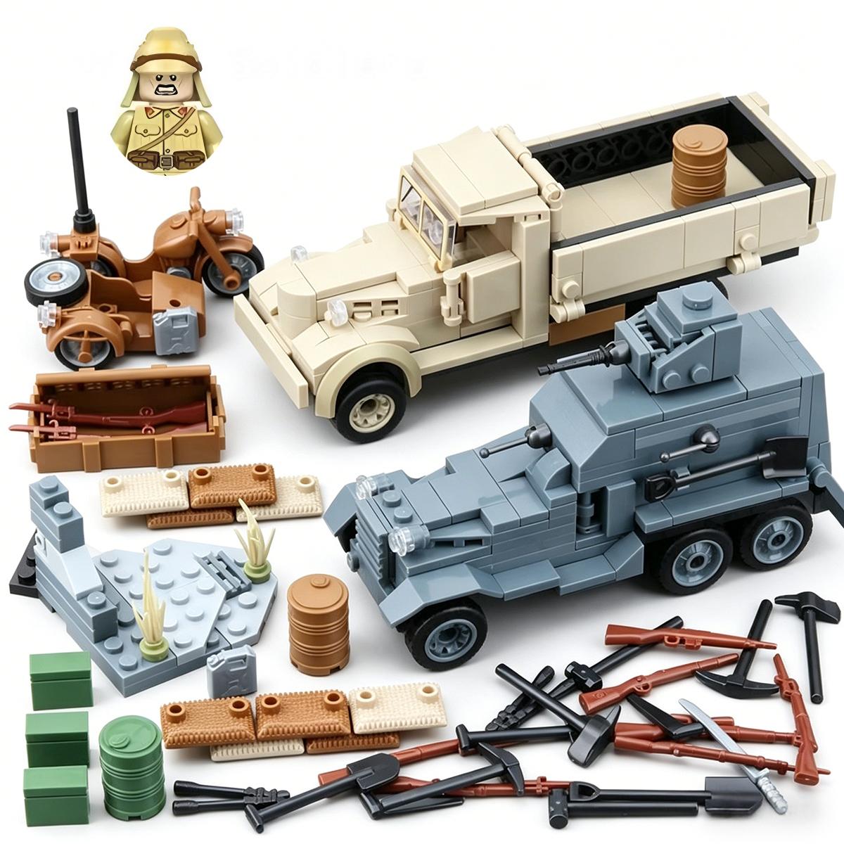 Zealous Sole Boys Wwii Military Building Blocks Weapons Model Japanese Army Soldier Heavy Armored Vehicle 89 92 Track Battle Tank Truck Bricks Toy