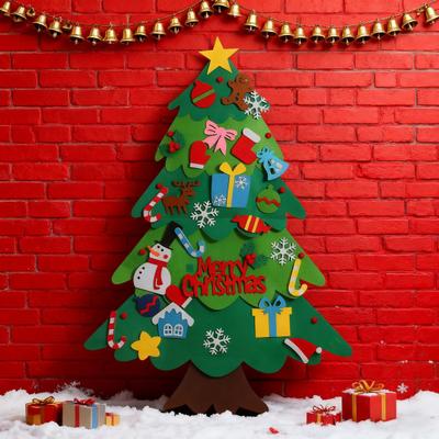 Yousheng DIY Felt Christmas Tree for Toddlers Wall Hanging Christmas Tree Kit Interactive Kids DIY Crafts for Holiday Party Supplies