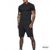 Men's Summer Quick-Dry T-shirt & Shorts Set - Solid Color Activewear for Running and Fitness