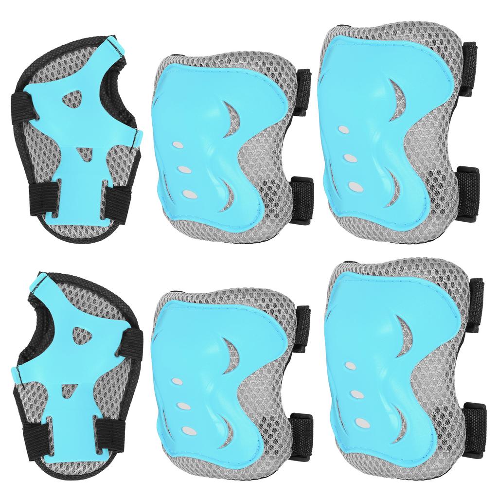 6 Pcs Kids Knee Pads Elbow Pads Wrist Guards Set Adjustable Kids Protective Gear Set for Skating Cycling Rollerblading Scooter