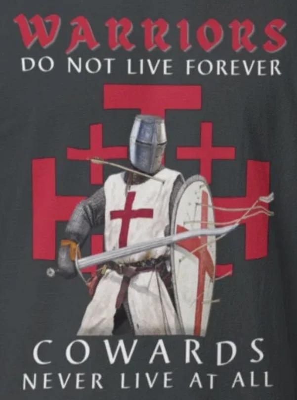 Christian Cross Faith and Freedom Knight Templar Warrior Inscription TShirt 100 Cotton ONeck Short Sleeve Casual Mens Tshirt S