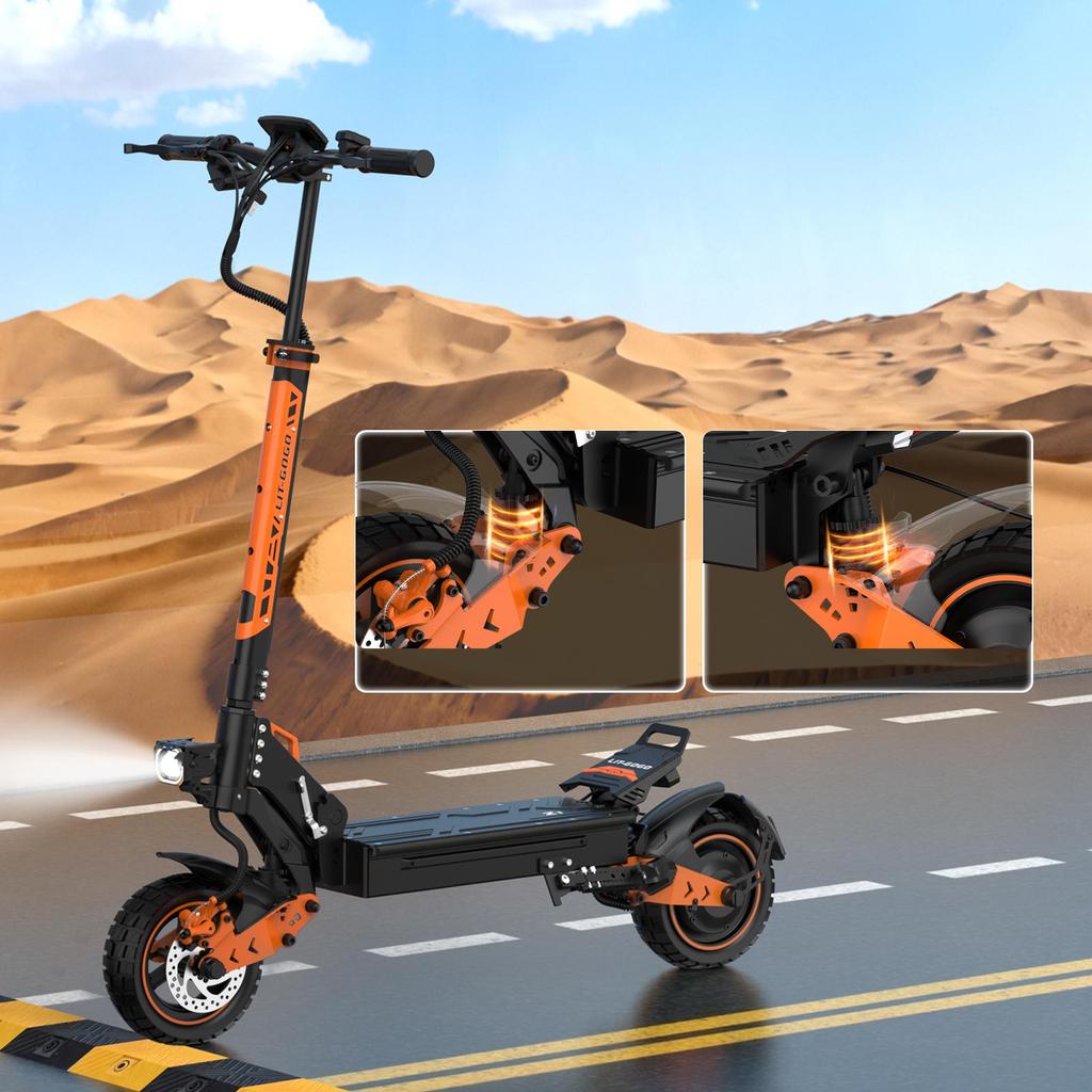 LIT‑GOGO Z1 Adult Folding Electric Scooter 800W 45KM/H 10" Off‑Road Tire APP Control Dual Disc Brake E‑Scooter
