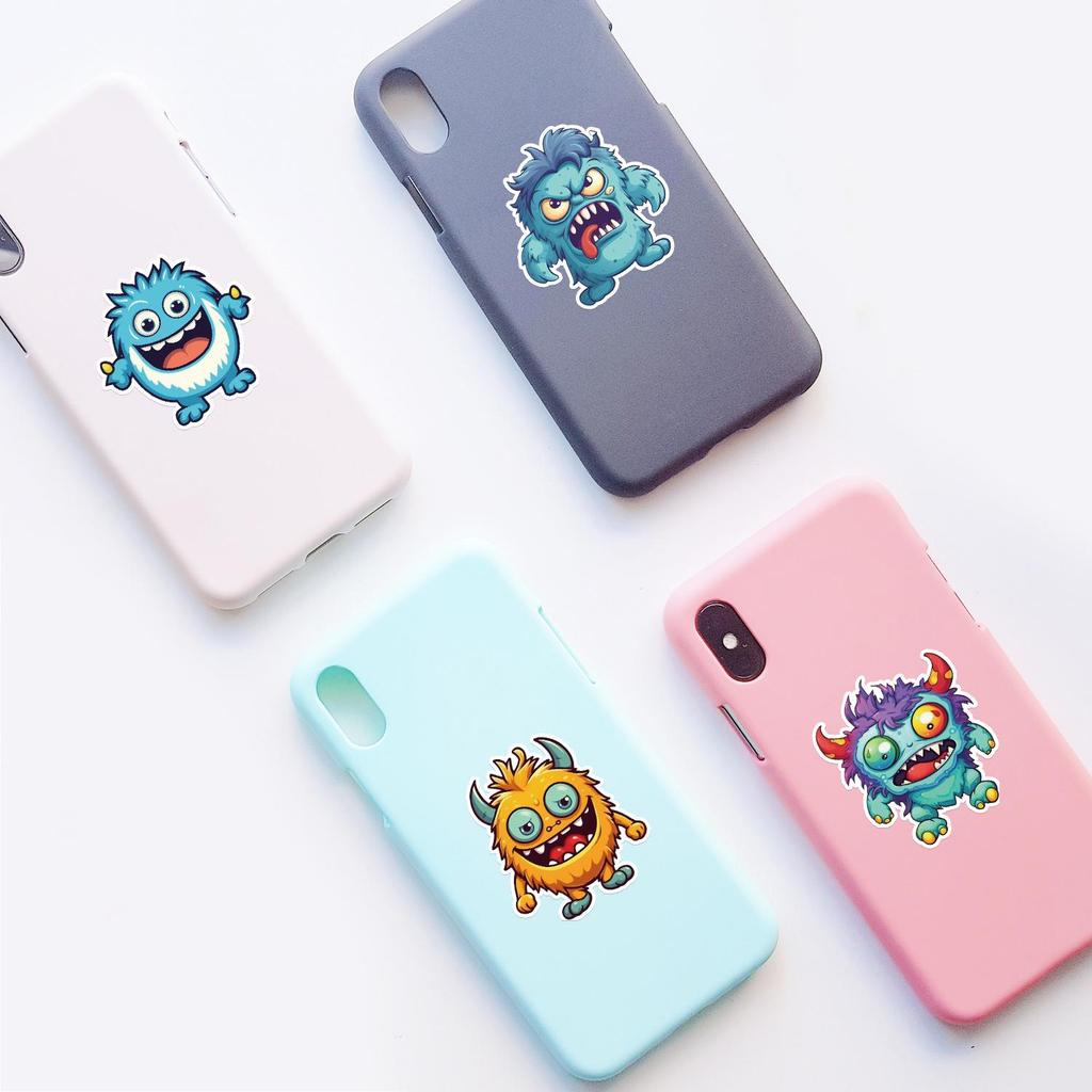 50pcs Cartoon Monster Graffiti Stickers: Waterproof, Creative Decorations for Car, Phone, Computer - Perfect for Students