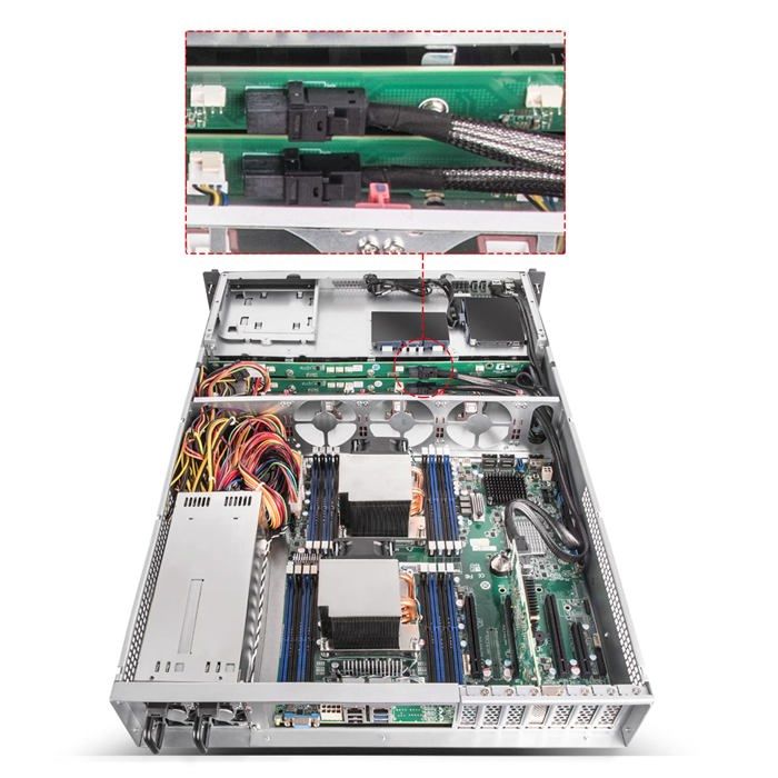 Silverstone sst-rm22-308 - châssis de serveur monté en rack 2u, prenan