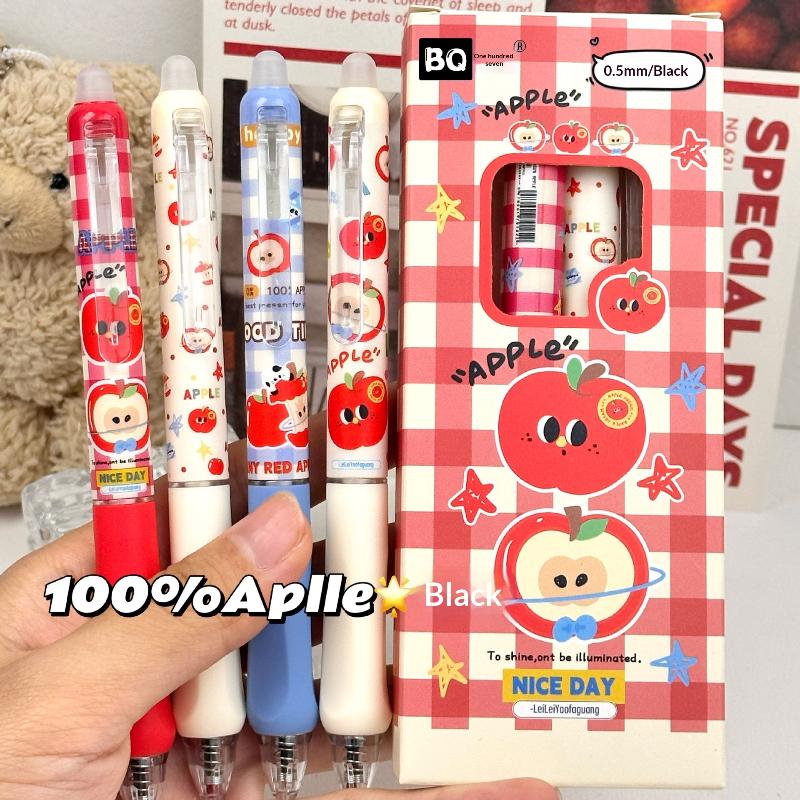 4Pcs/Set Kawaii Erasable Gel Pen 0.5Mm Blue And Black Ink Quick Dry Smooth Writing Pens School Office Stationery