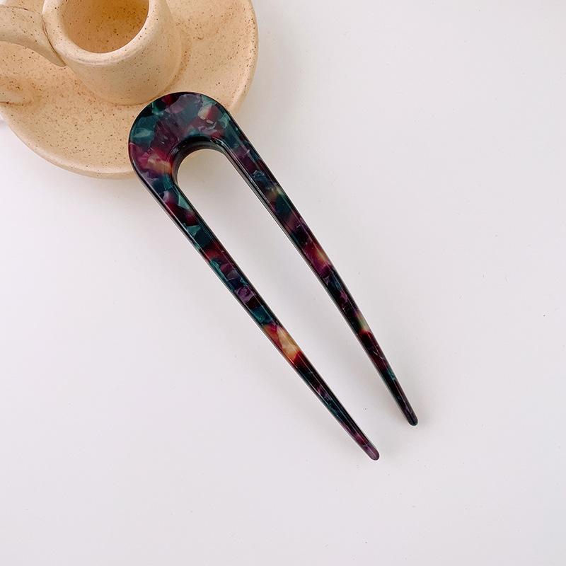 Fashion Hair Stick Women Acetate Hair Clip Large 11cm Thicken U-shaped Colorful Hair Stick Girls Hair Accessories Hair Clips New