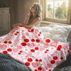 Cherry Heart Floral Flannel Blanket Warm Soft Halloween Christmas Decorative Couch Warm Cozy All-Season Gift
