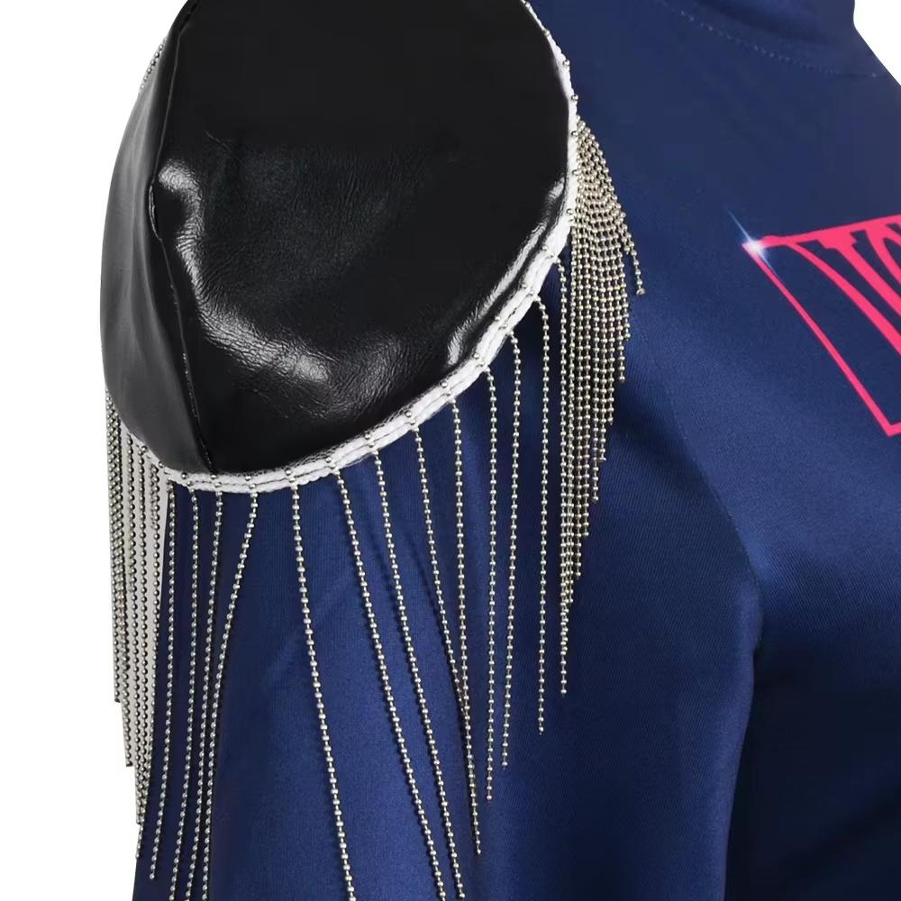 Women Cosplay Stage Cosplay Clothes Set T-Shirt Gloves Skirt Pendant Outfit Uniform Halloween Carnival Party Costume