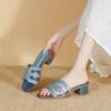 2025 Autumn New Second Uncle Drag Casual Style High Heels Cool Slippers Women Wear High-end European and American Sexy Women's Shoes